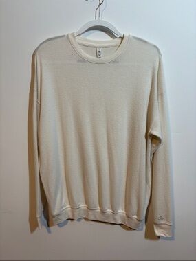 ALO Yoga Men's Cream Crewneck Cozy Sweatshirt